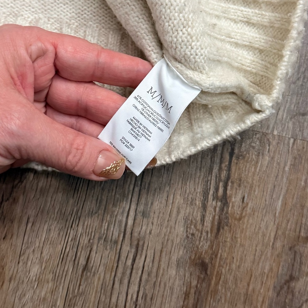 CAbi • Oatmeal Heather Puff Sleeve Turtleneck Sweater - Picture 5 of 16